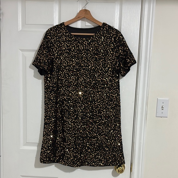 Black and Gold Sequin Dress - Size US Small - Picture 7 of 7